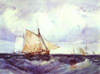 Richard Parkes Bonington - A Cutter and other Ships in a Strong Breeze